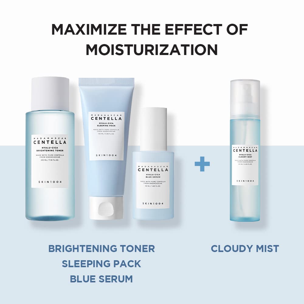 SKIN1004 Madagascar Centella Cloudy Mist displayed on bathroom shelf for daily use