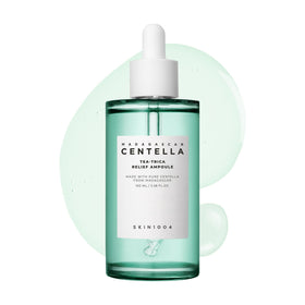 SKIN1004 Tea-Trica Relief Ampoule bottle shows calming centella and tea tree for sensitive skin