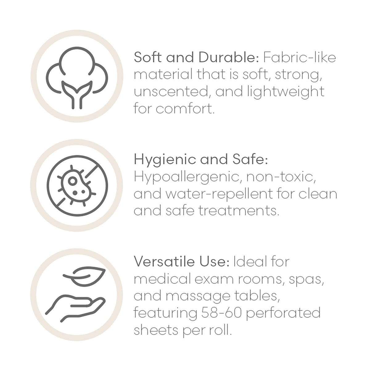 SKINACT noise-free sheet material keeps treatments calm and professional