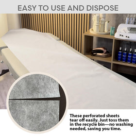SKINACT soft nonwoven spa sheet provides quiet comfortable coverage