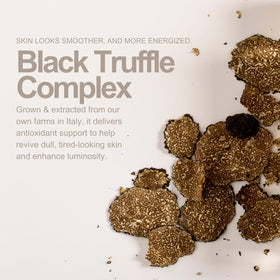 Italy-inspired packaging highlights the Truffle Therapy toner ritual