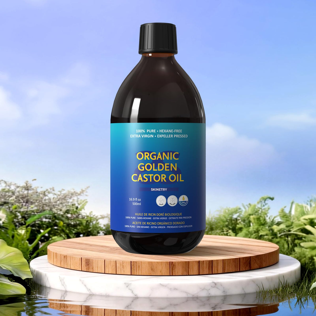 Skinetry oil applied to face for gentle hydration and smoothing