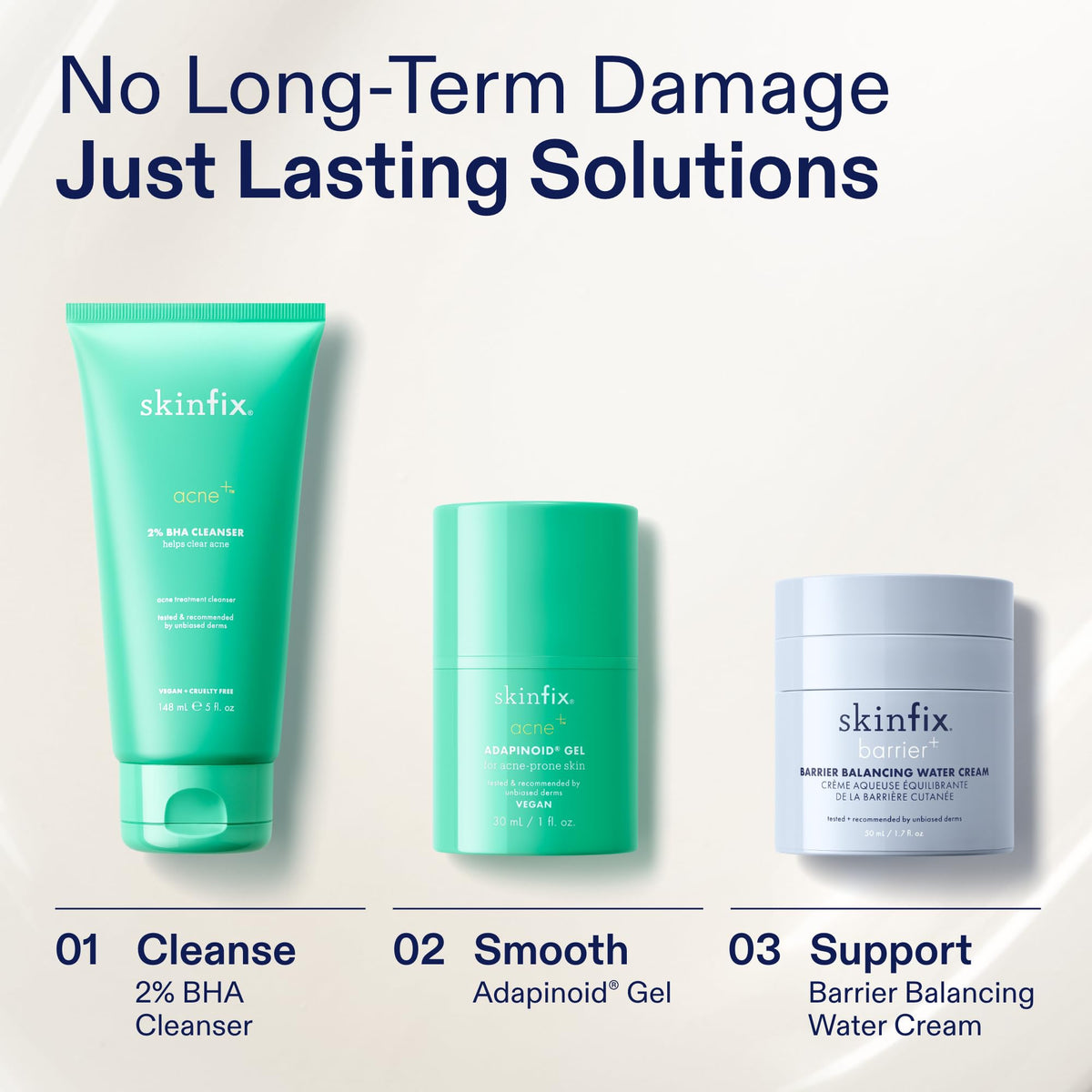 Skinfix Adapinoid Gel on skin showing reduced appearance of pores.