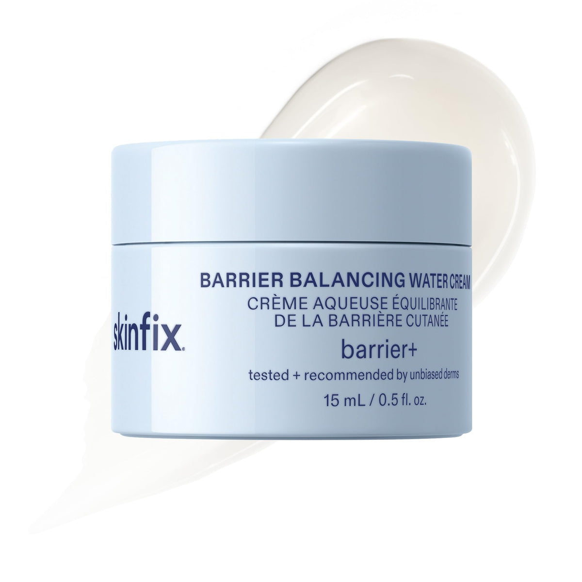 Skinfix Barrier Balancing Water Cream Mini bottle front showing weightless hydration for combo and oily skin