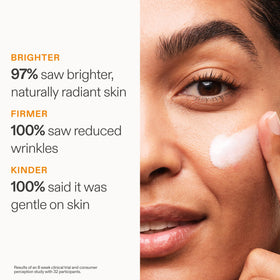 Skinfix Brighten and Firm Serum dispense pump demonstrates controlled dosing for consistent results.
