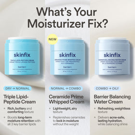 Fragrance-free Skinfix Ceramide Prime Whipped Cream label indicating sensitive-skin safety.