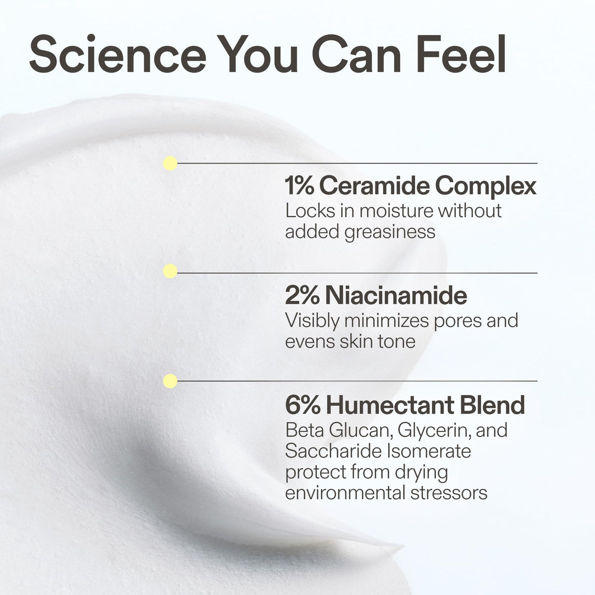 Texture close-up of Skinfix Ceramide Prime Whipped Cream for a light, non-greasy feel.