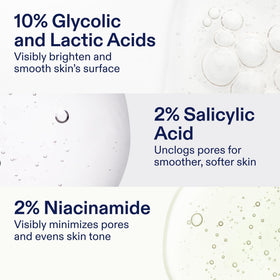 Skinfix exfoliating pads application on skin demonstrates use on clean skin.