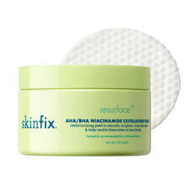 Skinfix exfoliating pads bottle dispense for a smoother, everyday routine.