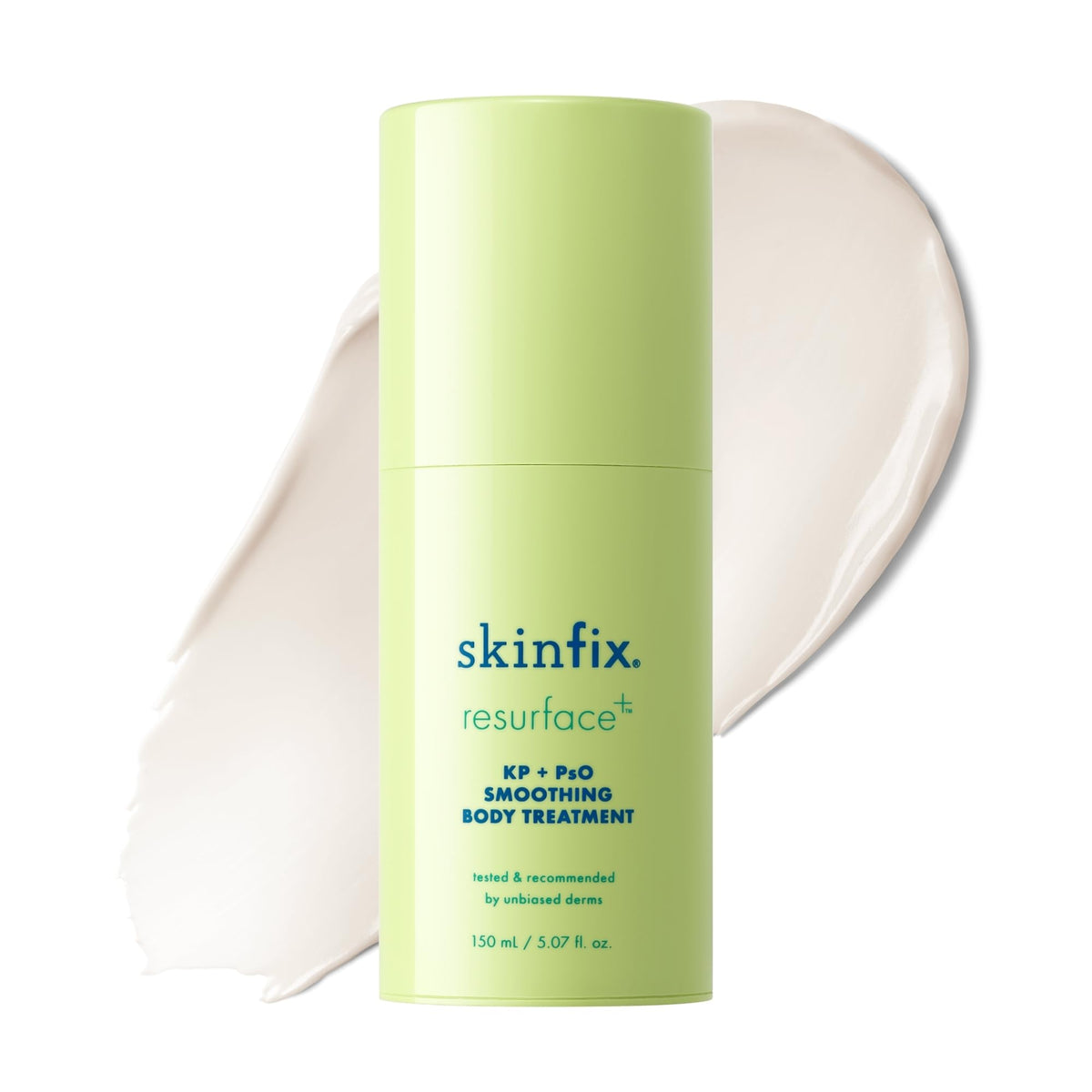 Skinfix KP + PsO smoothing body cream bottle targets KP and psoriasis-prone skin for smoothing.