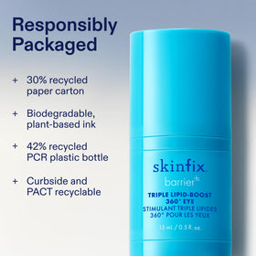 Vegan and cruelty-free Skinfix 360 Eye label close-up