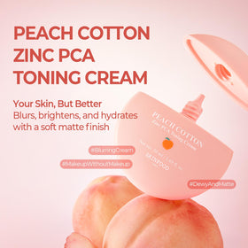 SKINFOOD Peach Cotton Tone Up Cream bottle ready for daily skincare makeup routines.