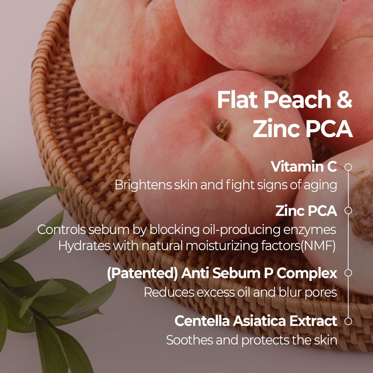 Flat Peach Extract swirl on SKINFOOD Peach Cotton Tone Up Cream highlights vitamin C-rich nourishment.