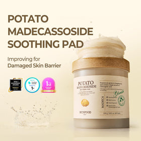 Closeup of SKINFOOD 1957 redness-relief toner pad calming irritated skin