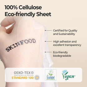 SKINFOOD Yuja C Vita Daily Sheet Mask bottle highlight with vitamin-rich formula.