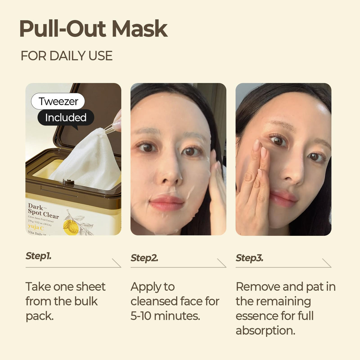 SKINFOOD Yuja C Vita Daily Sheet Mask texture on skin during use.
