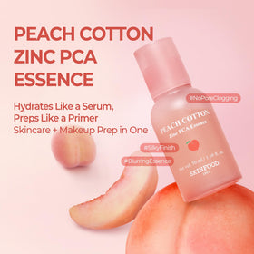 SKINFOOD 1957 Peach Cotton Zinc PCA Primer on hand showing silky texture