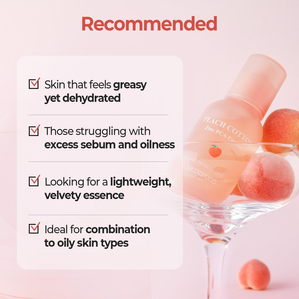 SKINFOOD 1957 Peach Cotton Zinc PCA Primer contains flat peach extract