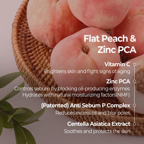 Closeup of SKINFOOD Peach Cotton Zinc PCA Primer texture