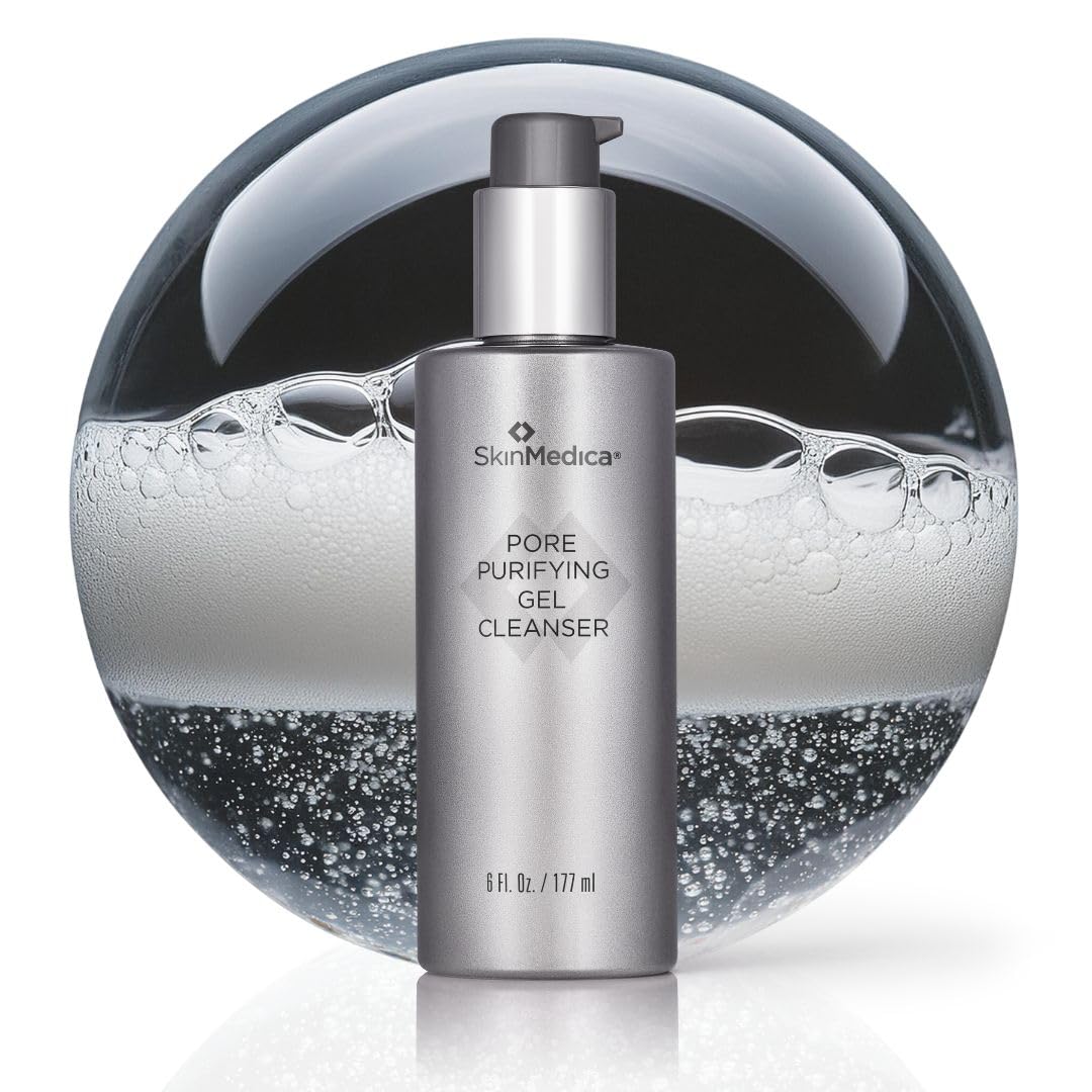 SkinMedica Pore Purifying Gel Cleanser bottle dissolving makeup and oil for clearer pores