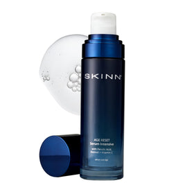 SKINN Deep Wrinkle Serum bottle with dropper showing precise hydration and renewal.