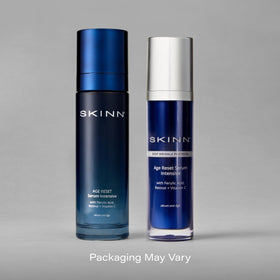 Morning skincare setup with SKINN Deep Wrinkle Serum ready to apply.