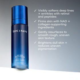 Silky texture close-up of SKINN Deep Wrinkle Serum for fast absorption.
