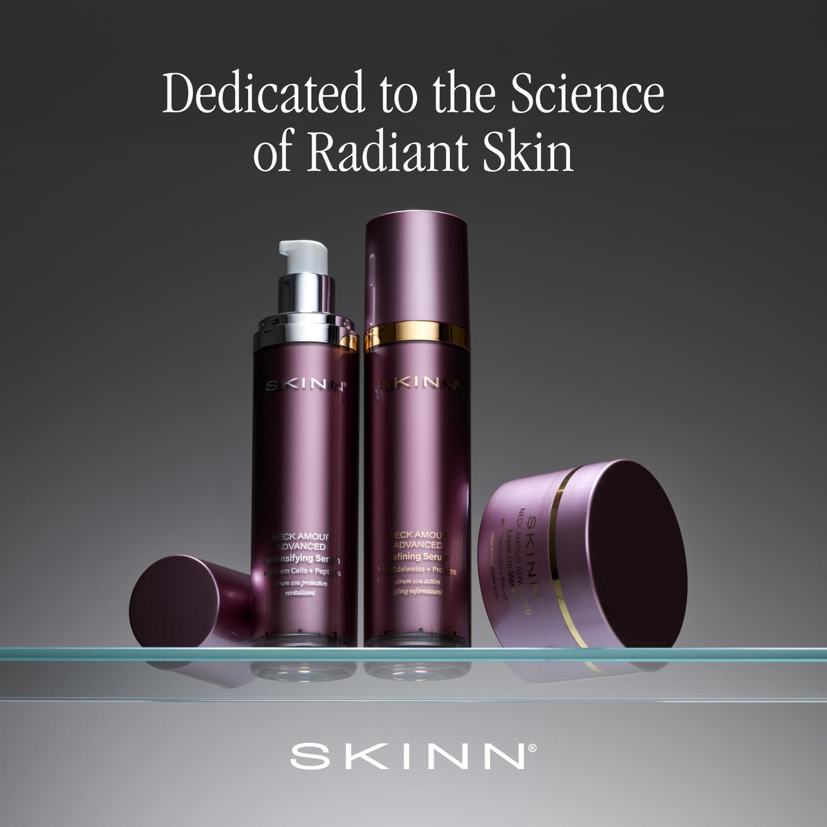 Nighttime routine featuring SKINN neck cream for a refreshed neck