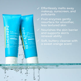 SKINN Rich cream texture swirl, nourishing consistency for calm, moisturized skin.