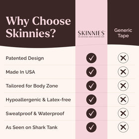 Skinnies neck tape under a collar for a seamless look