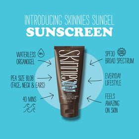Skinnies Sungel pea-size dispense supports efficient sunscreen use