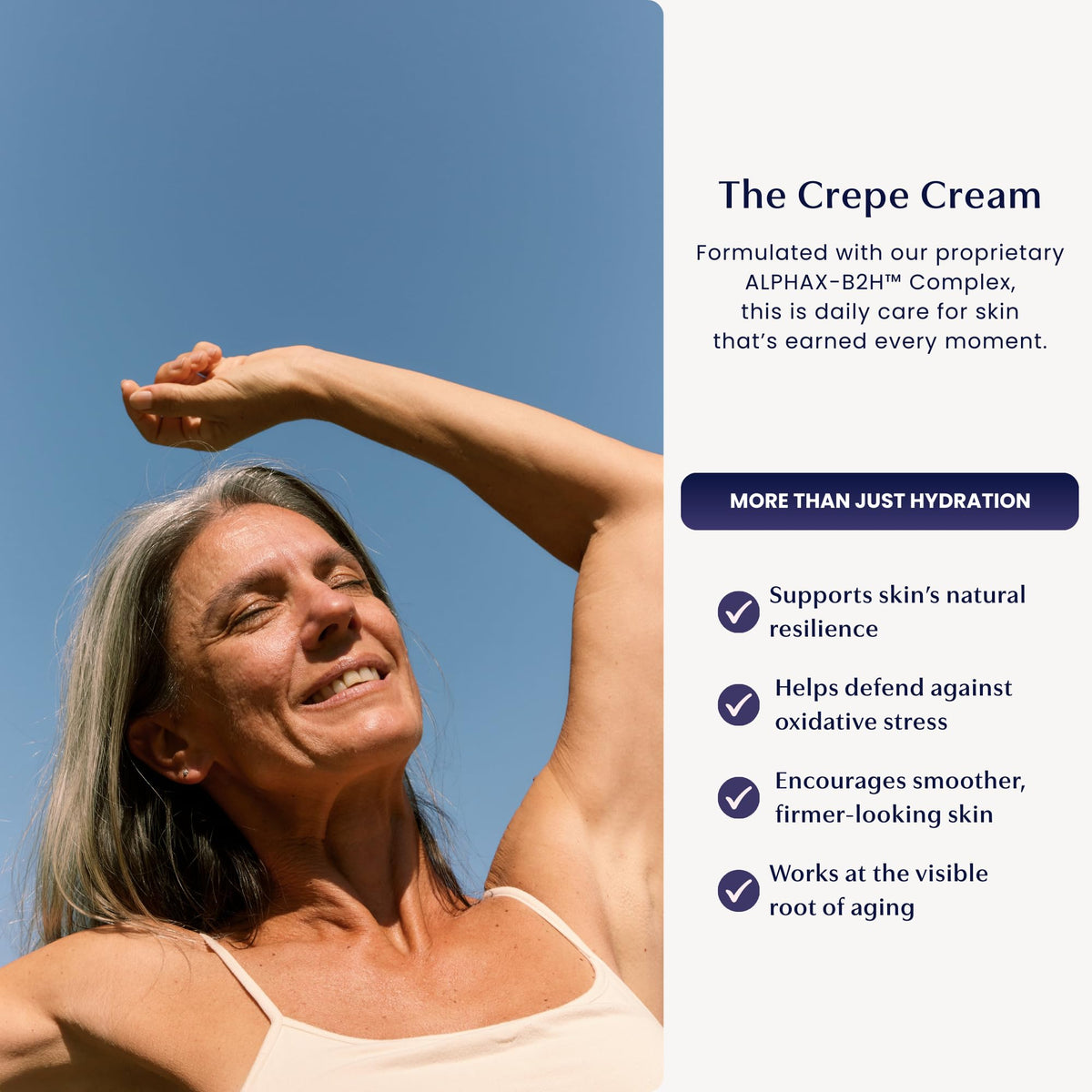 Swatch of SKINTENSIVE Crepe Cream on forearm showing rich hydration