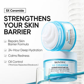 SKINTIFIC Face Moisturizer texture swirl shows gel-like hydration ideal for sensitive skin