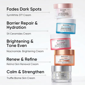 SKINTIFIC application on hand demonstrates moisturization layering with makeup