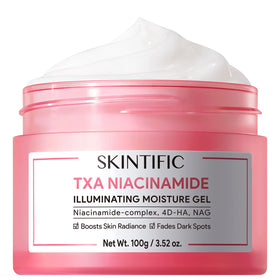 Bottle of SKINTIFIC MSH Niacinamide Brightening Cream promotes a radiant complexion.