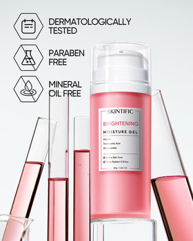 Ingredients display highlights ceramides and active brighteners inside the formula.