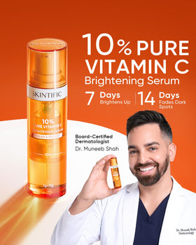SKINTIFIC seal and cap showing press-to-activate feature