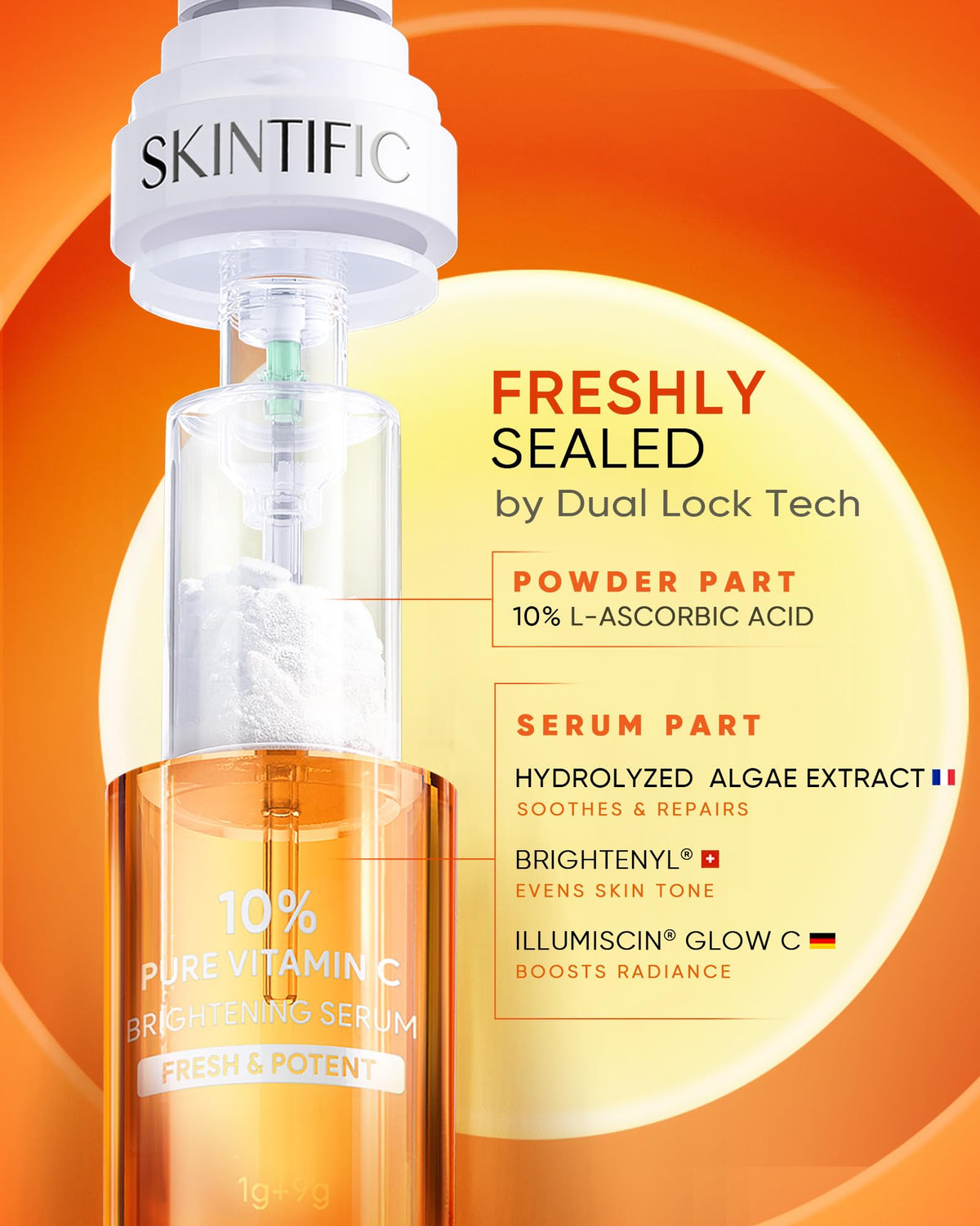 SKINTIFIC bottle being shaken to mix the serum