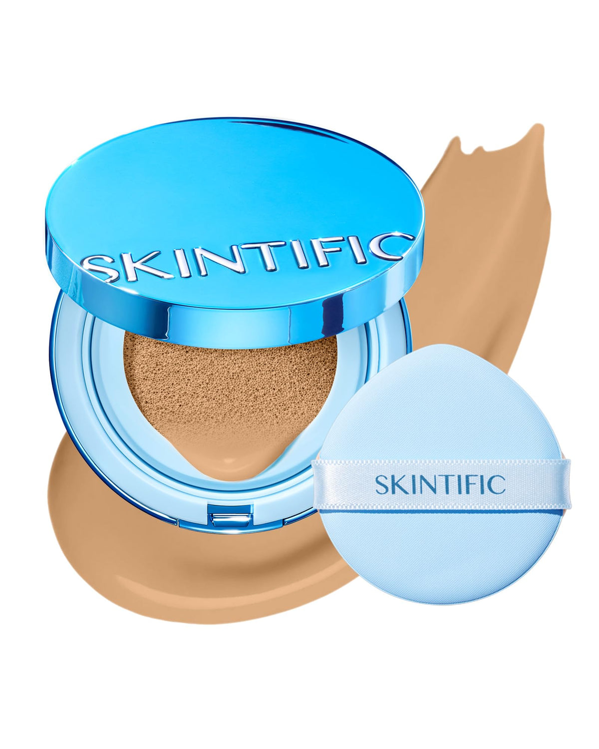 SKINTIFIC Velvet Matte Cushion 03G bottle showing full coverage for a flawless matte look.