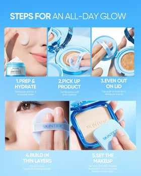 SKINTIFIC Velvet Matte Cushion antioxidant graphic highlighting nourishing ingredients.
