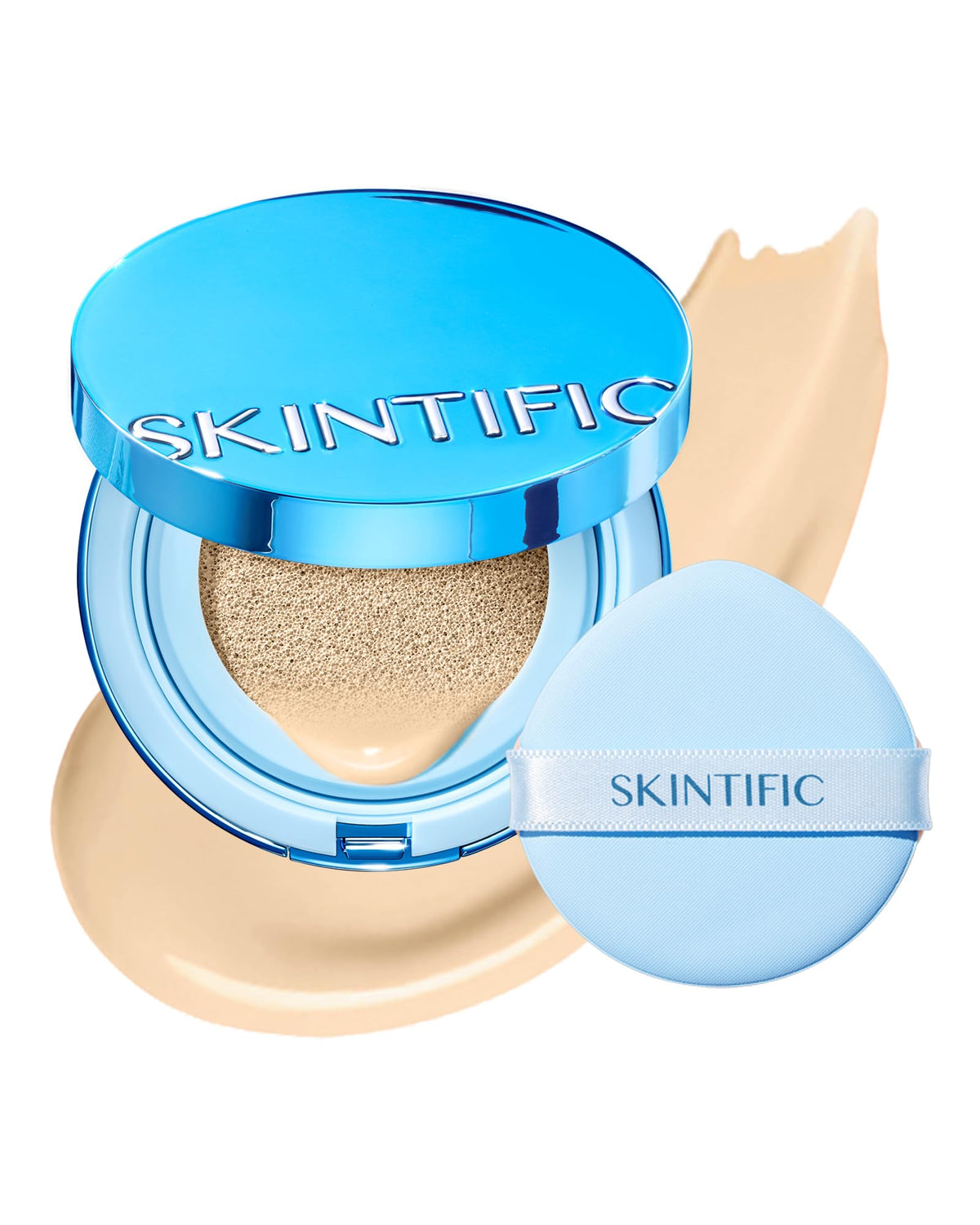 SKINTIFIC Velvet Matte Cushion bottle in Warm Vanilla for full-coverage look