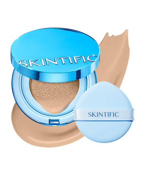 SKINTIFIC Velvet Matte Cushion Foundation compact in 02G Golden Ivory for oil-control coverage
