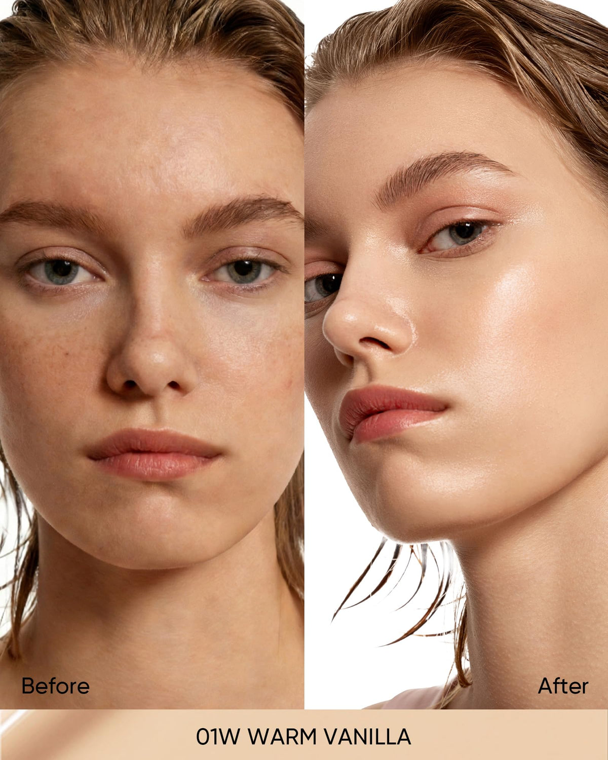SKINTIFIC warm vanilla cushion puff-application demonstrates buildable coverage with a lightweight feel.