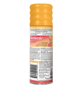 Skintimate Vanilla Sugar Shave Gel bottle closeup highlights moisturizing formula with vitamin E and shea butter.