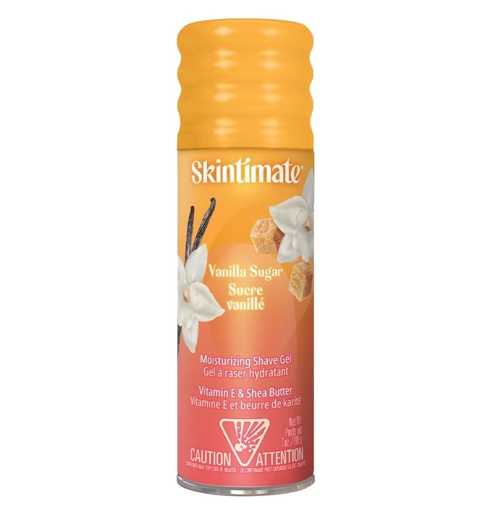 Skintimate Vanilla Sugar Shave Gel cream-lather delivers smooth glide and protection during shaving.