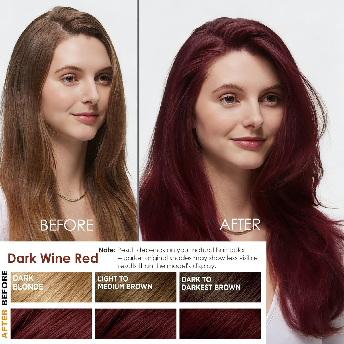 Sklight color shampoo applied to dry hair for even color