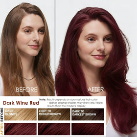 Sklight color shampoo applied to dry hair for even color