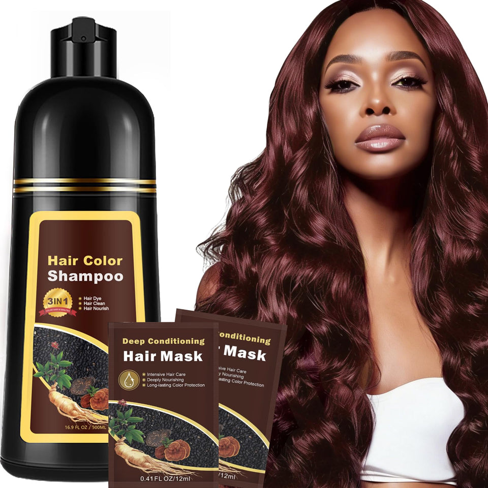 Sklight Hair Dye Shampoo bottle shows gray coverage for quick touch-ups