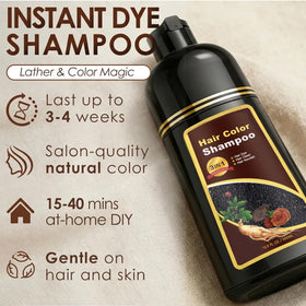 Sklight Hair Dye Shampoo delivers root-to-tip color for a natural, glossy look.