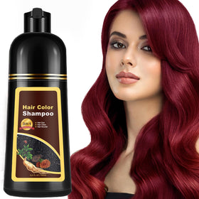 Sklight Hair Dye Shampoo wine red bottle pour for quick color refresh.